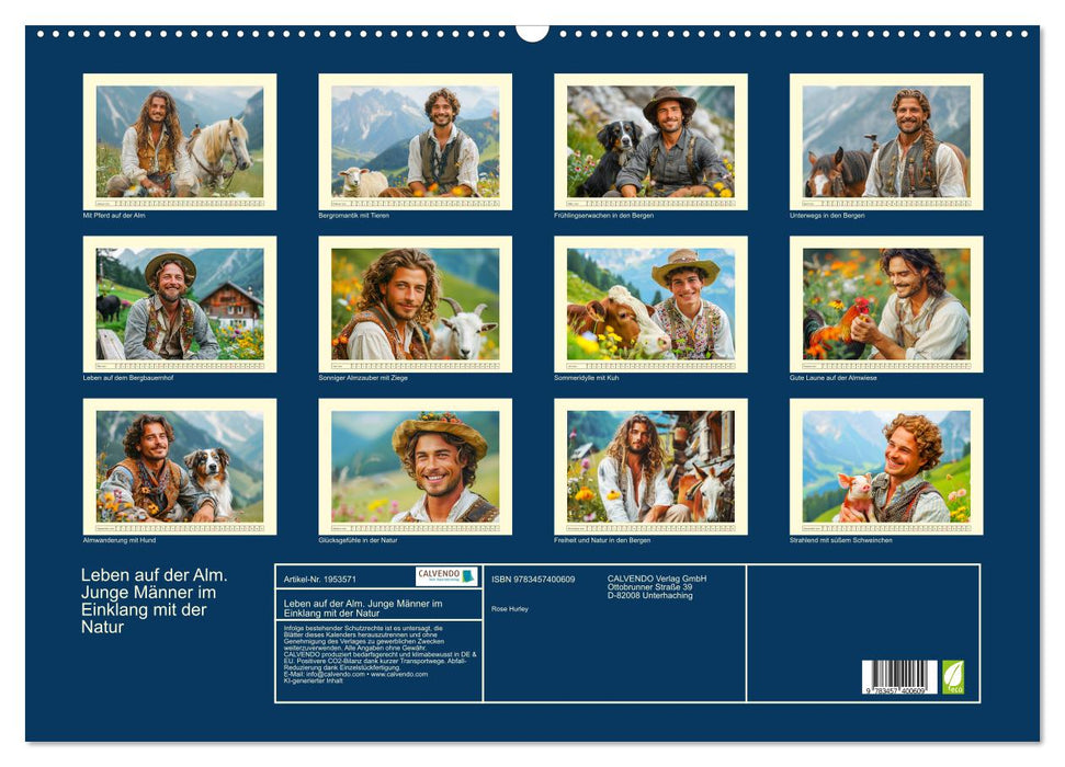 Leben auf der Alm. Junge Männer im Einklang mit der Natur (CALVENDO Wandkalender 2026)
