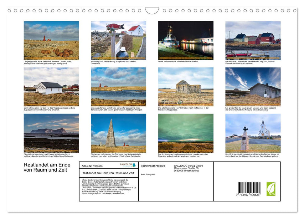 Røstlandet am Ende von Raum und Zeit (CALVENDO Wandkalender 2026)