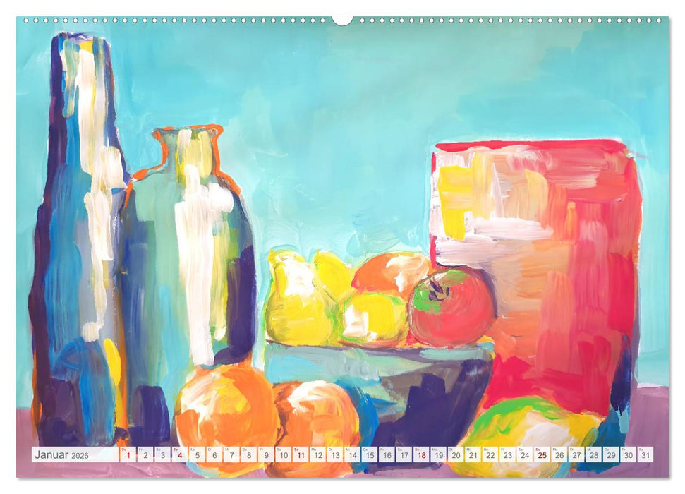 Lebendige Stille - Ein Jahr mit gemalten Stillleben (CALVENDO Premium Wandkalender 2026)