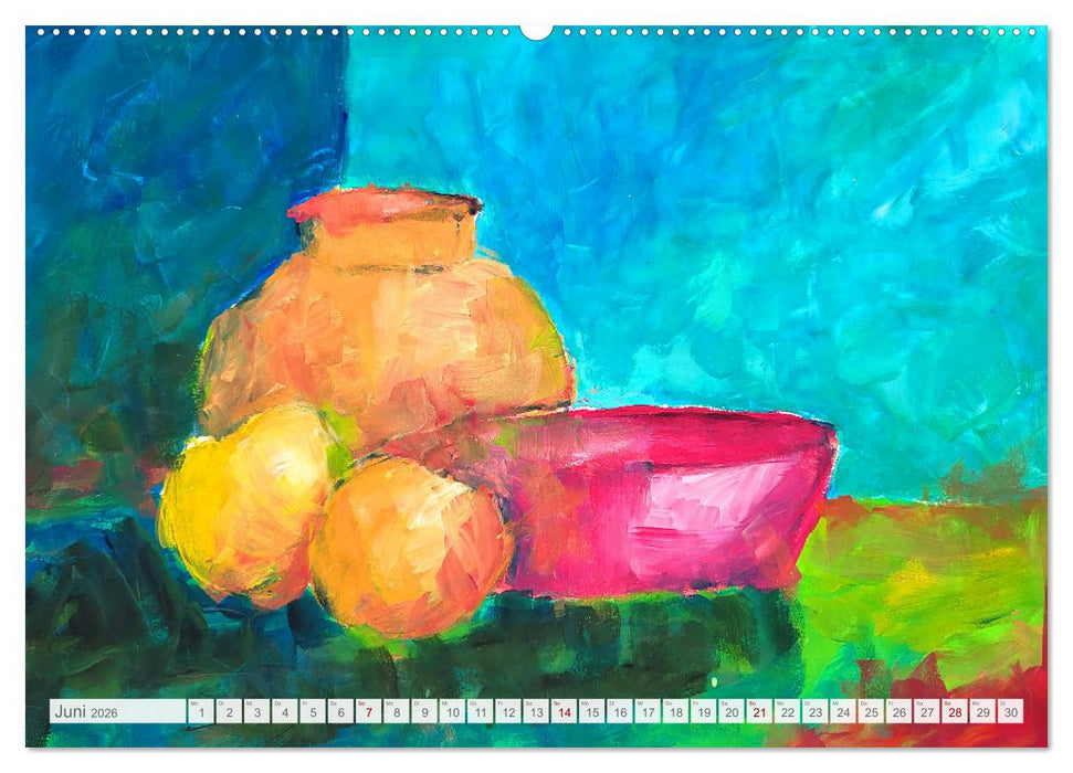 Lebendige Stille - Ein Jahr mit gemalten Stillleben (CALVENDO Premium Wandkalender 2026)