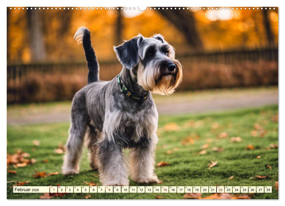 Schnauzer - vielseitige Allrounder (CALVENDO Premium Wandkalender 2026)