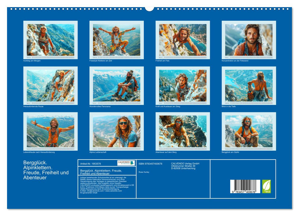 Bergglück. Alpinklettern. Freude, Freiheit und Abenteuer (CALVENDO Premium Wandkalender 2026)