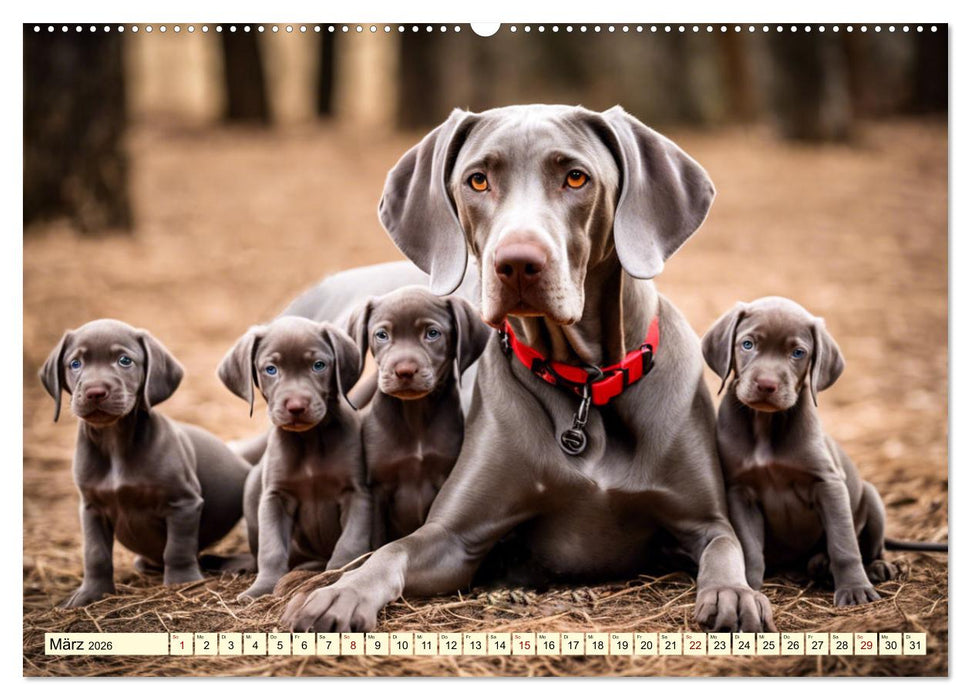 Weimaraner - der ideale Jagdbegleiter (CALVENDO Premium Wandkalender 2026)