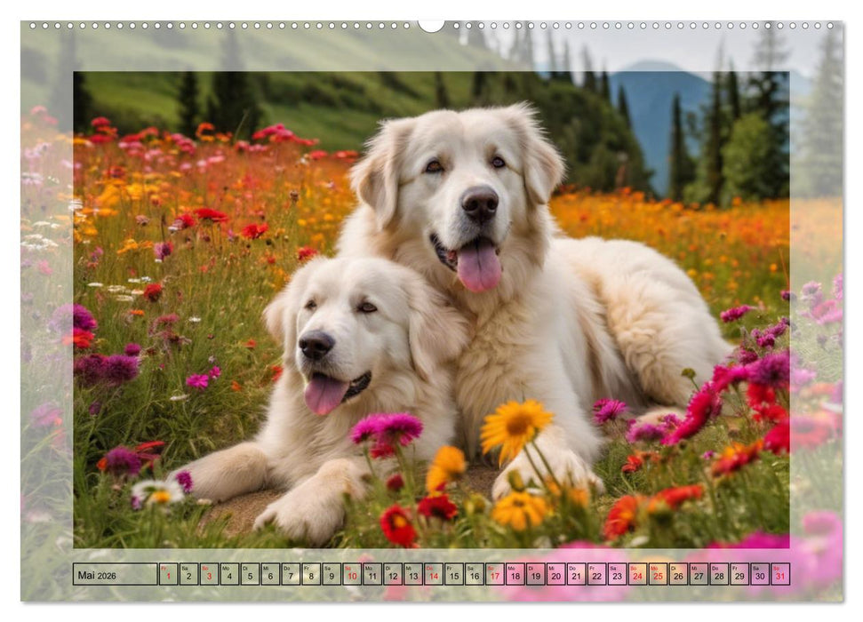 Majestätische Pyrenäen Berghunde (CALVENDO Premium Wandkalender 2026)