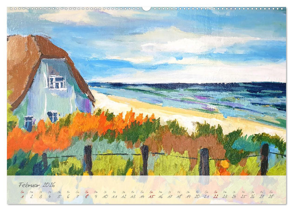 Gemalter Küstenzauber - Mit Pinsel und Farbe entlang der deutschen Küste (CALVENDO Wandkalender 2026)