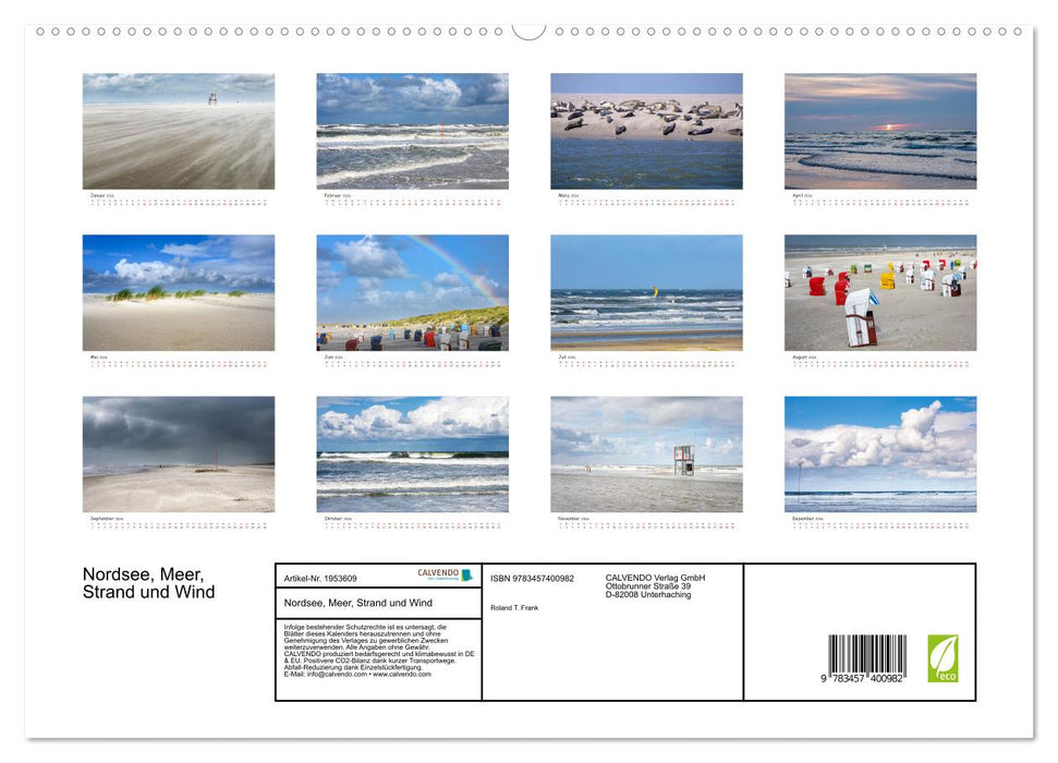 Nordsee, Meer, Strand und Wind (CALVENDO Premium Wandkalender 2026)