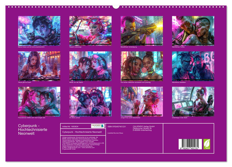 Cyberpunk - Hochtechnisierte Neonwelt (CALVENDO Premium Wandkalender 2026)