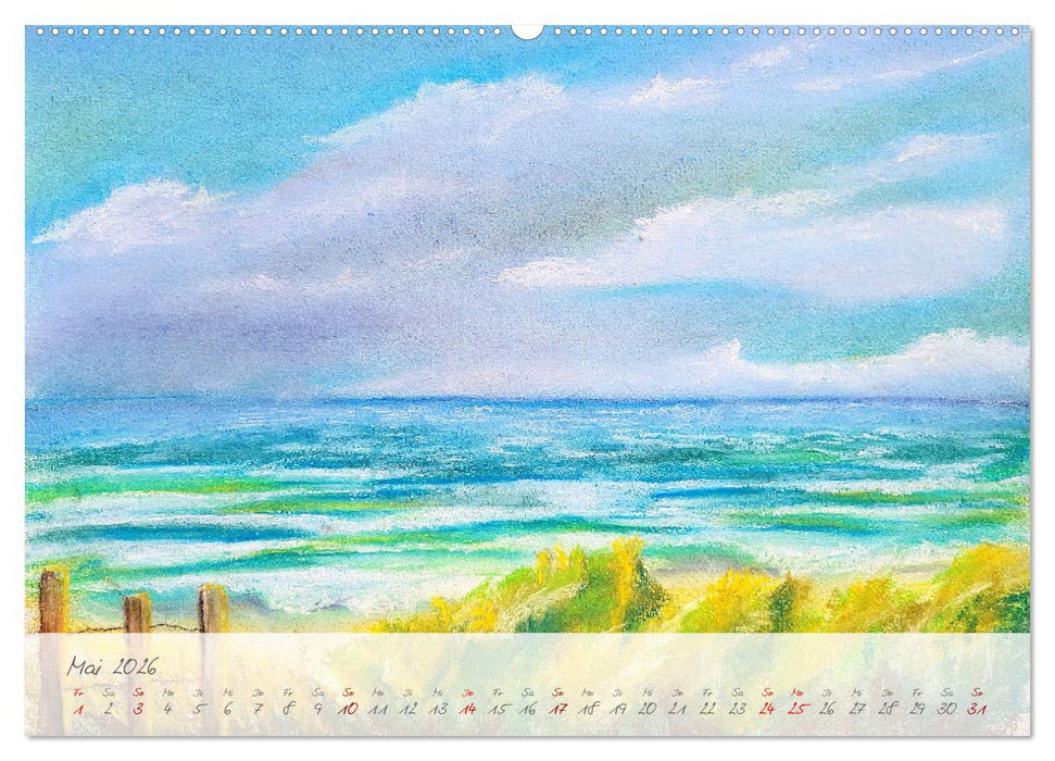 Gemalter Küstenzauber - Mit Pinsel und Farbe entlang der deutschen Küste (CALVENDO Premium Wandkalender 2026)