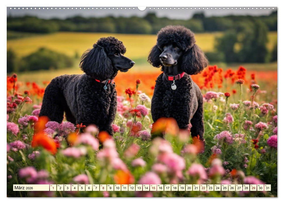 Pudel in allen Farben und Größen (CALVENDO Premium Wandkalender 2026)