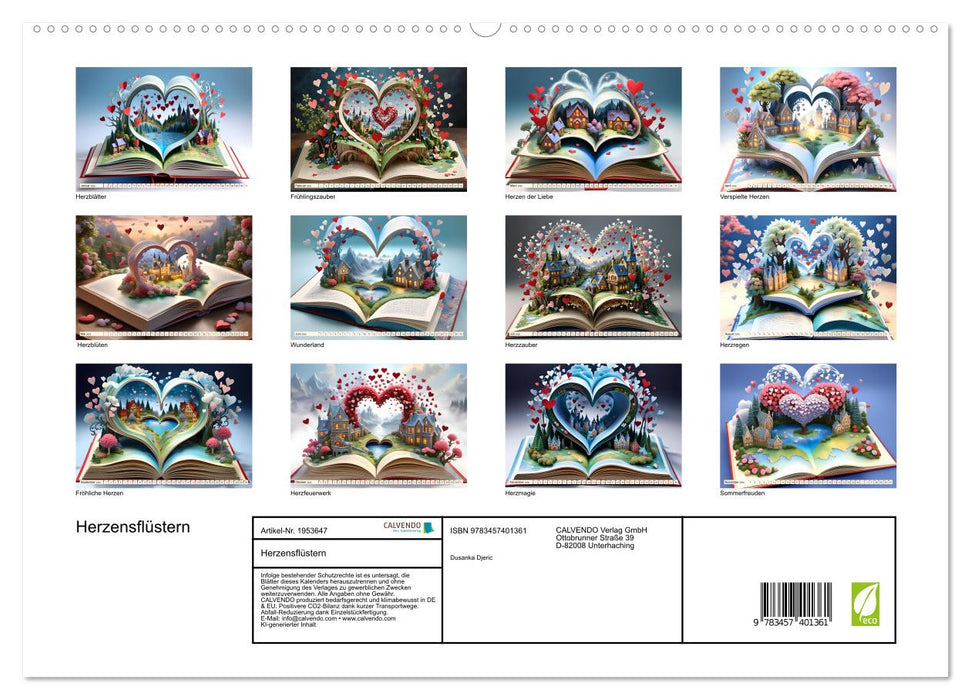 Herzensflüstern (CALVENDO Premium Wandkalender 2026)