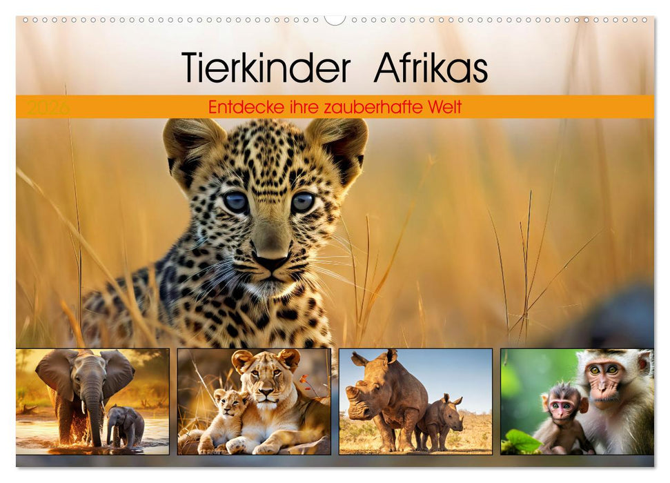 Tierkinder Afrikas - Entdecke ihre zauberhafte Welt (CALVENDO Wandkalender 2026)