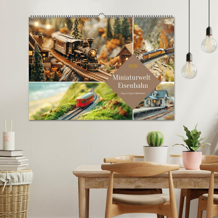 Miniaturwelt Eisenbahn - Zug um Zug ins Abenteuer (CALVENDO Wandkalender 2026)