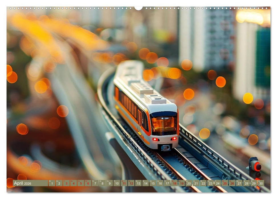 Miniaturwelt Eisenbahn - Zug um Zug ins Abenteuer (CALVENDO Wandkalender 2026)