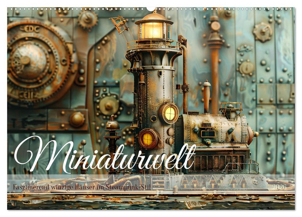 Miniaturwelt Faszinierend winzige Häuser im Steampunk-Stil (CALVENDO Wandkalender 2026)