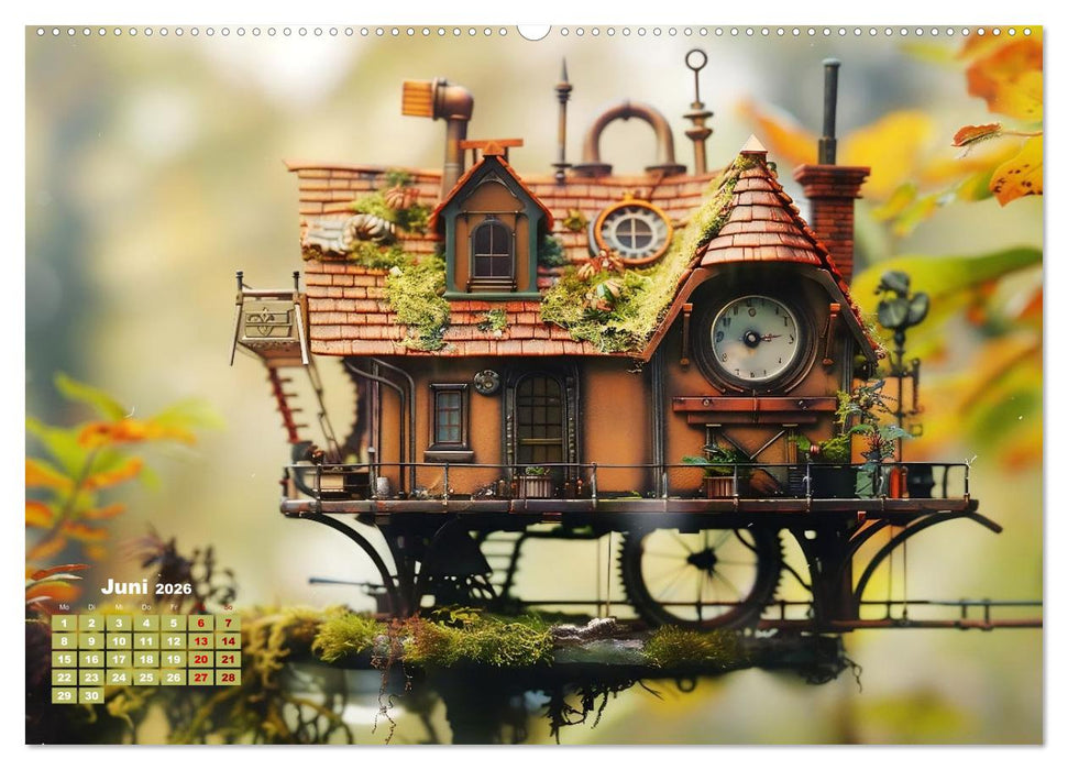 Miniaturwelt Faszinierend winzige Häuser im Steampunk-Stil (CALVENDO Wandkalender 2026)