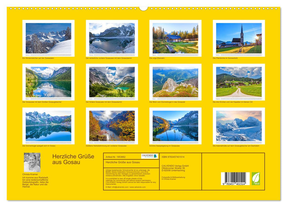 Herzliche Grüße aus Gosau (CALVENDO Premium Wandkalender 2026)