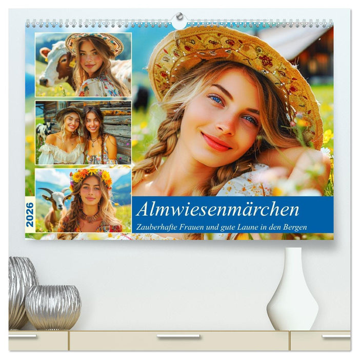 Almwiesenmärchen. Zauberhafte Frauen und gute Laune in den Bergen (CALVENDO Premium Wandkalender 2026)