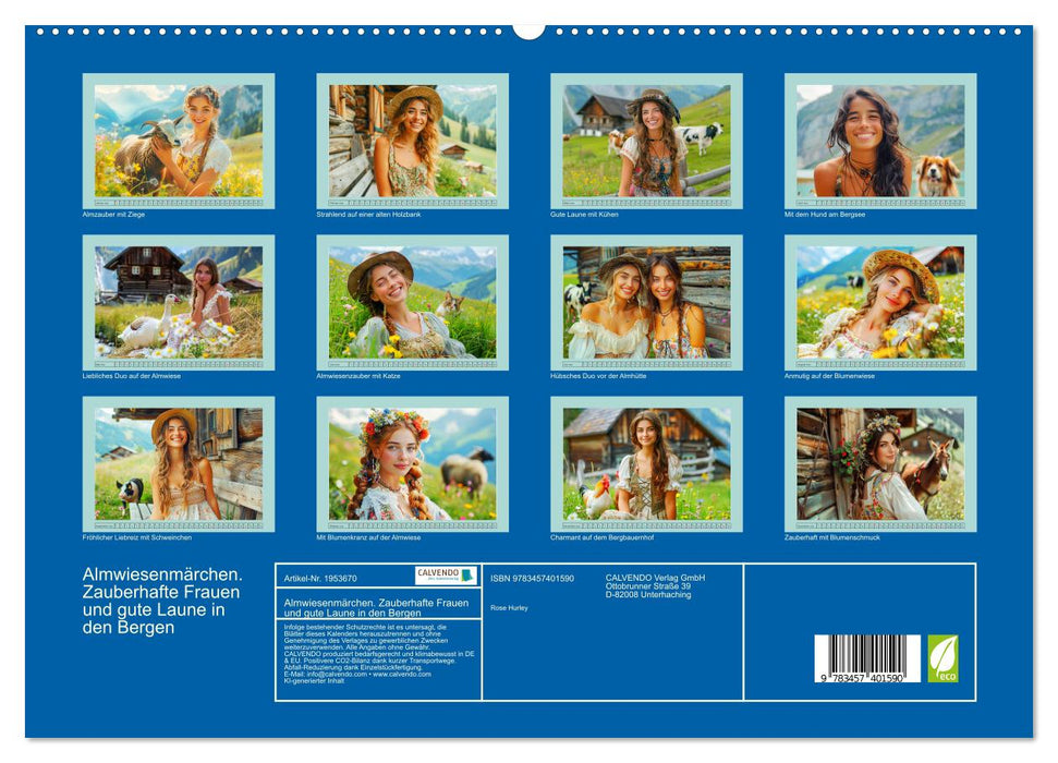 Almwiesenmärchen. Zauberhafte Frauen und gute Laune in den Bergen (CALVENDO Premium Wandkalender 2026)
