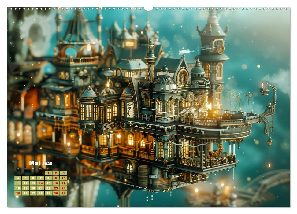 Miniaturwelt Faszinierend winzige Häuser im Steampunk-Stil (CALVENDO Premium Wandkalender 2026)