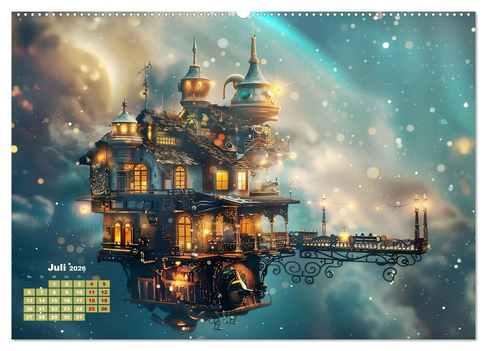 Miniaturwelt Faszinierend winzige Häuser im Steampunk-Stil (CALVENDO Premium Wandkalender 2026)