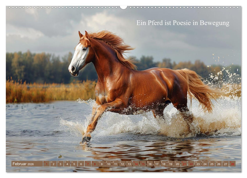 Pferde vervollständigen dein Leben (CALVENDO Premium Wandkalender 2026)
