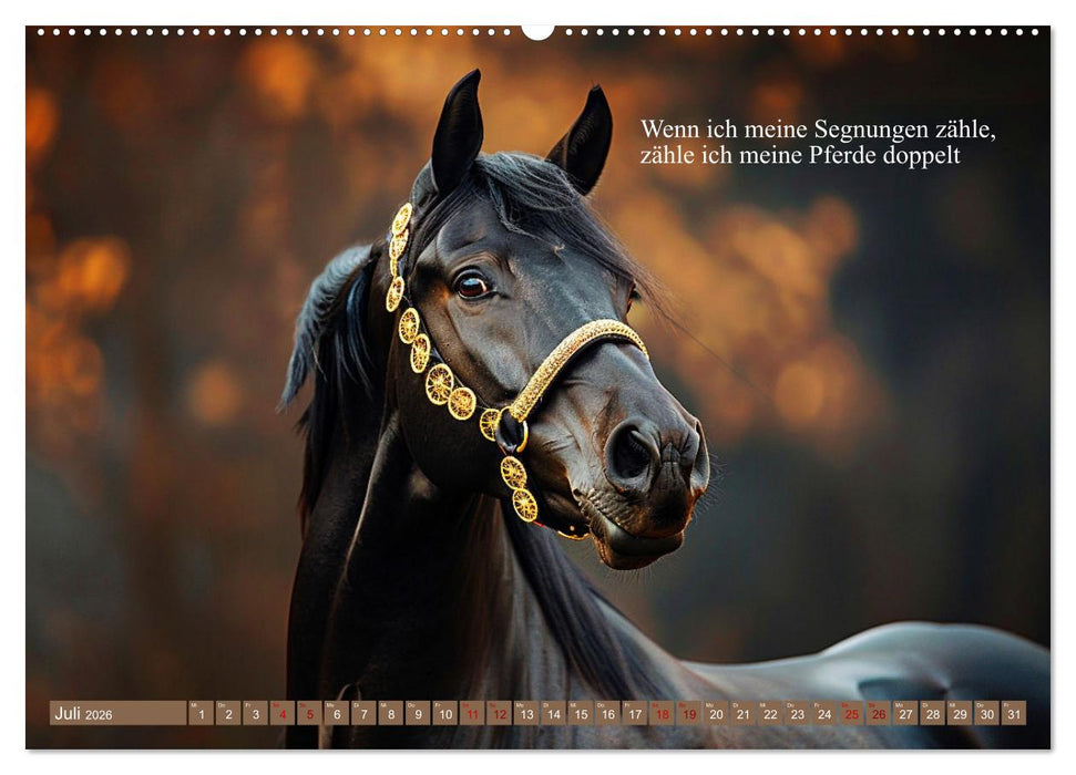 Pferde vervollständigen dein Leben (CALVENDO Premium Wandkalender 2026)