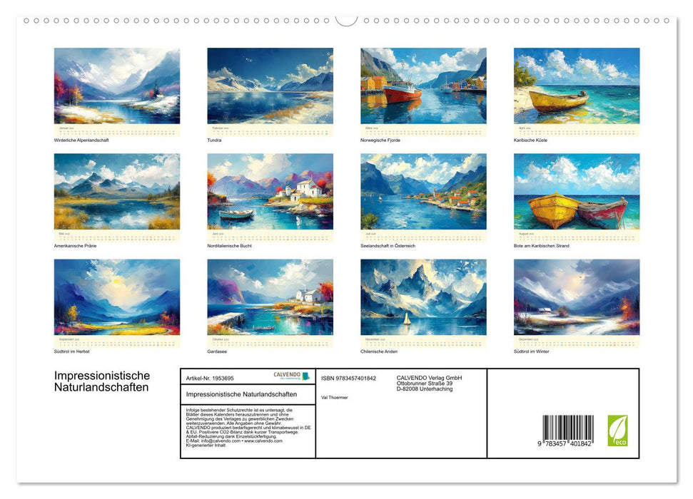 Impressionistische Naturlandschaften (CALVENDO Premium Wandkalender 2026)