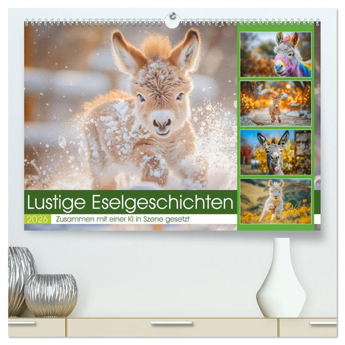 Lustige Eselgeschichten (CALVENDO Premium Wandkalender 2026)
