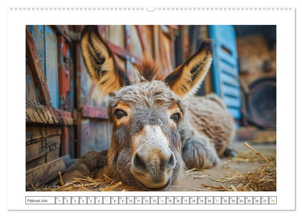 Lustige Eselgeschichten (CALVENDO Premium Wandkalender 2026)