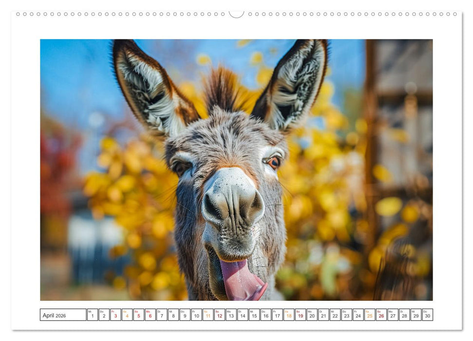Lustige Eselgeschichten (CALVENDO Premium Wandkalender 2026)