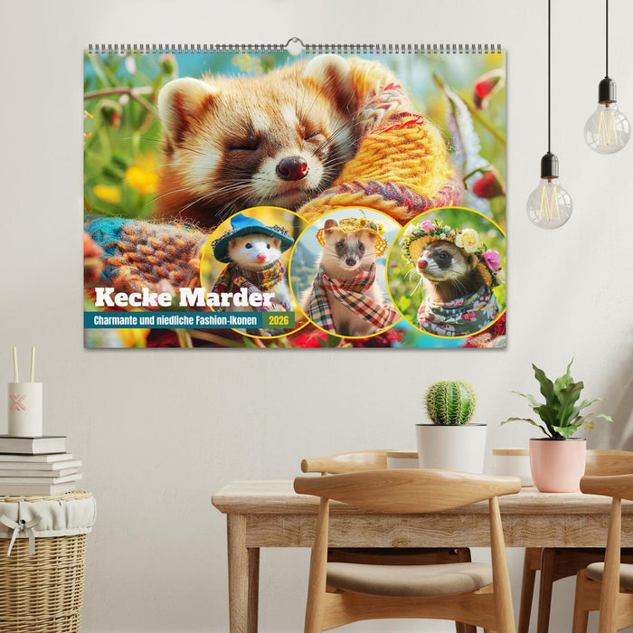 Kecke Marder. Charmante und niedliche Fashion-Ikonen (CALVENDO Wandkalender 2026)