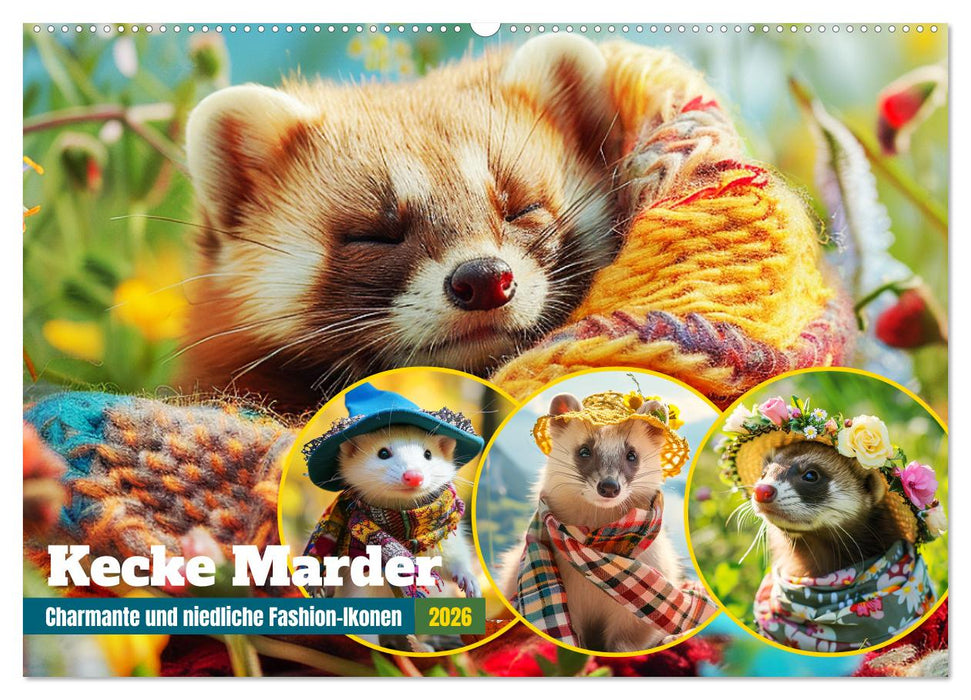 Kecke Marder. Charmante und niedliche Fashion-Ikonen (CALVENDO Wandkalender 2026)