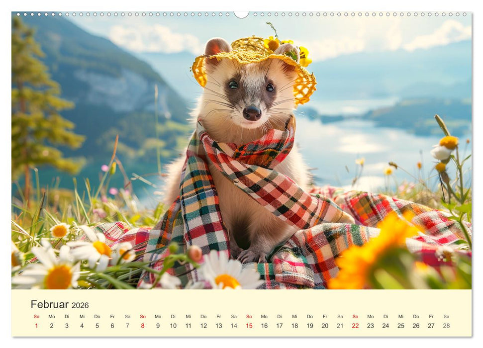 Kecke Marder. Charmante und niedliche Fashion-Ikonen (CALVENDO Wandkalender 2026)