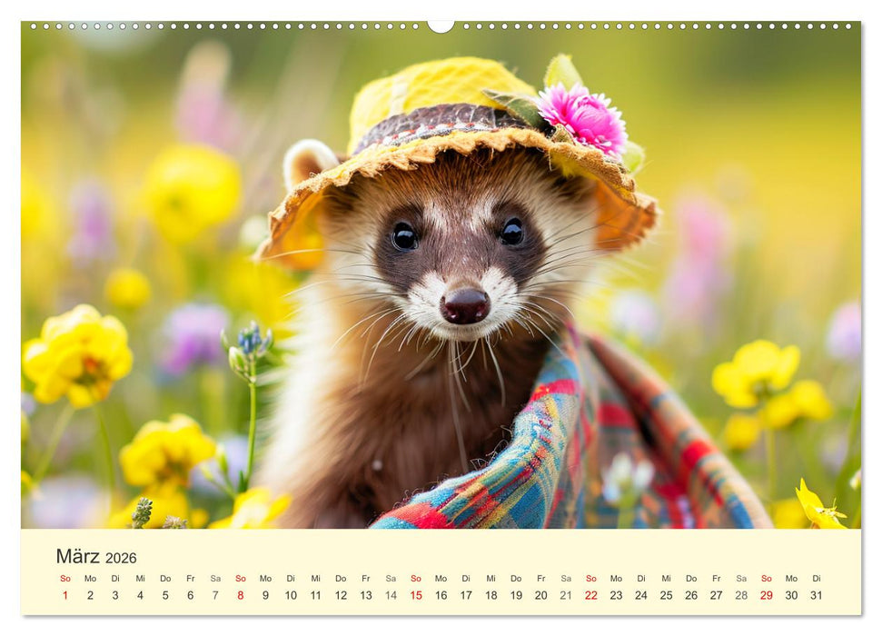 Kecke Marder. Charmante und niedliche Fashion-Ikonen (CALVENDO Wandkalender 2026)