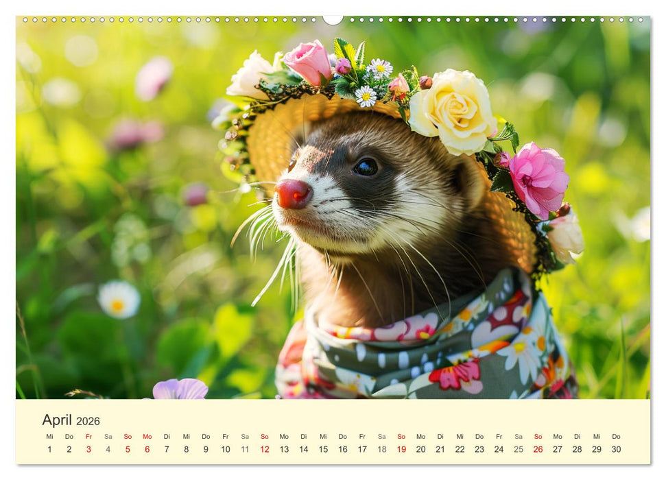 Kecke Marder. Charmante und niedliche Fashion-Ikonen (CALVENDO Wandkalender 2026)