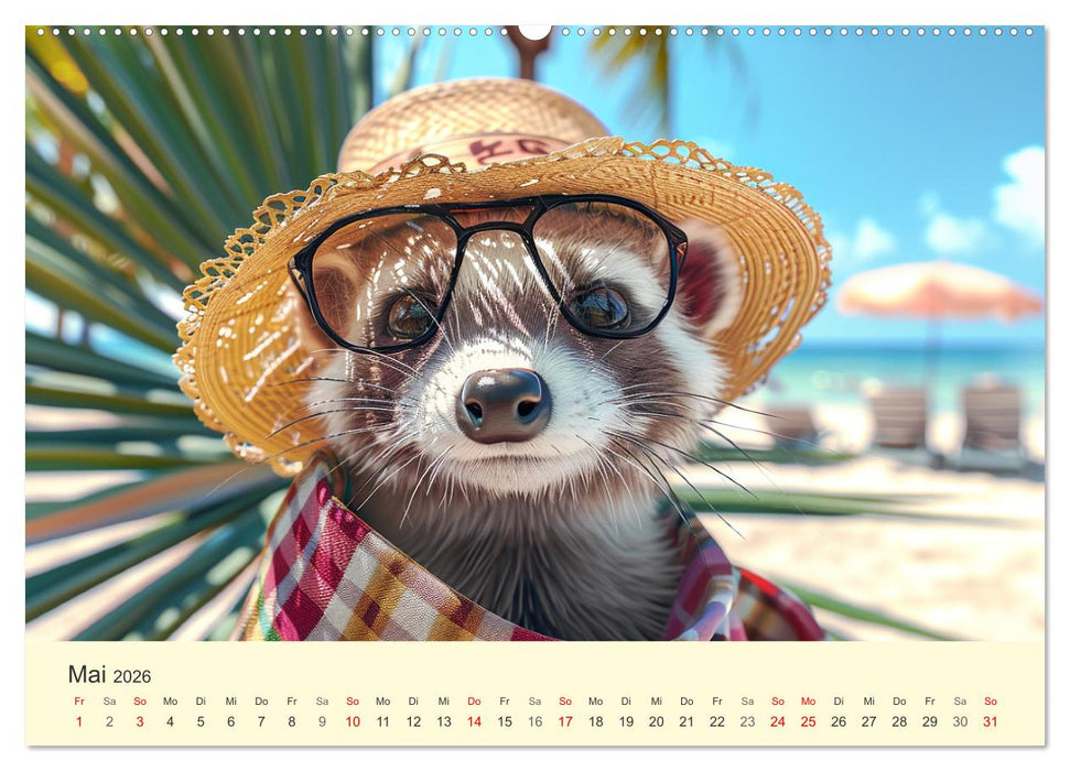 Kecke Marder. Charmante und niedliche Fashion-Ikonen (CALVENDO Wandkalender 2026)