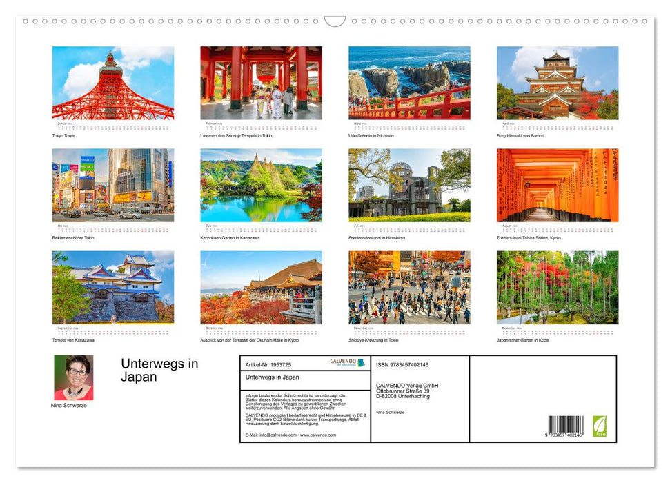 Unterwegs in Japan (CALVENDO Wandkalender 2026)