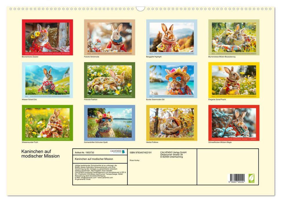Kaninchen auf modischer Mission (CALVENDO Wandkalender 2026)