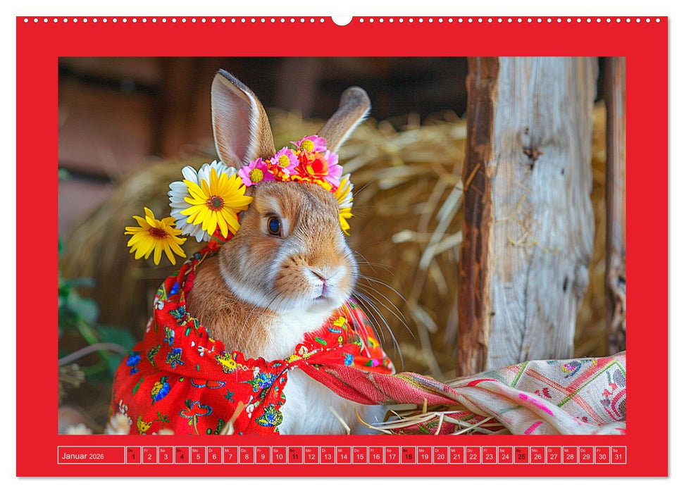 Kaninchen auf modischer Mission (CALVENDO Wandkalender 2026)