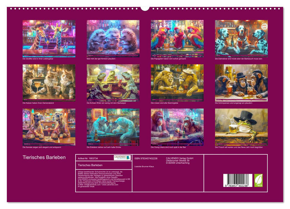 Tierisches Barleben (CALVENDO Premium Wandkalender 2026)
