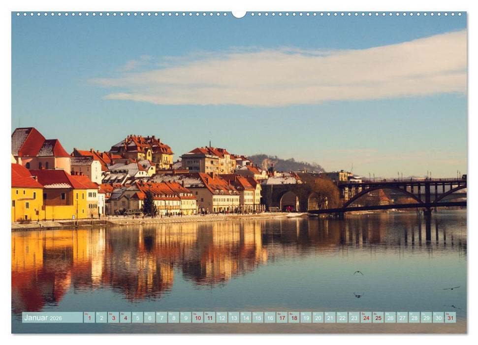Maribor - Entspannde Stadt am Ufer der Drau (CALVENDO Premium Wandkalender 2026)