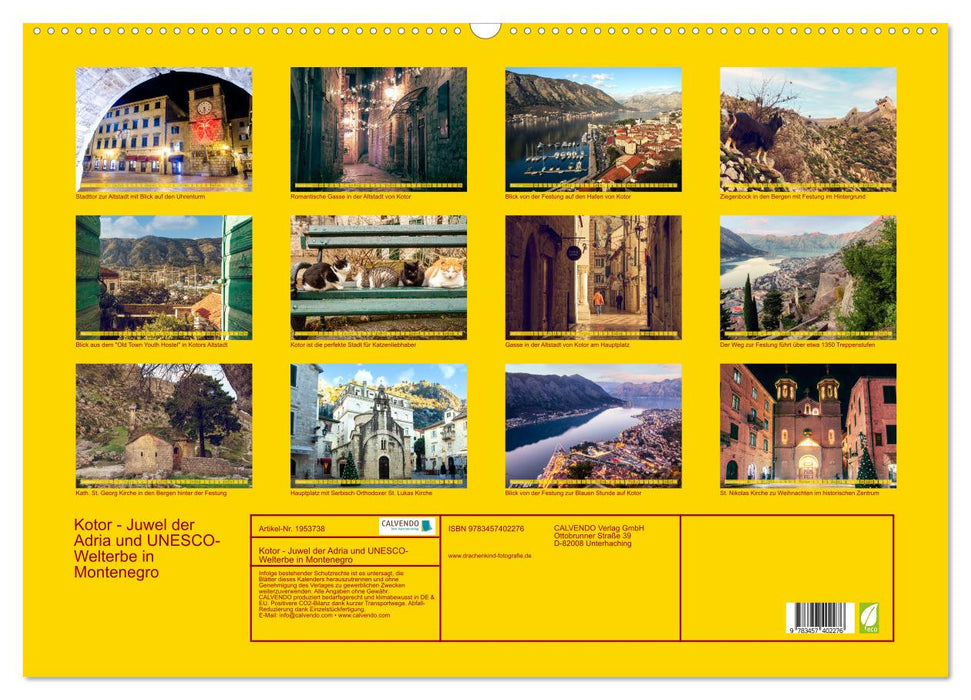 Kotor - Juwel der Adria und UNESCO-Welterbe in Montenegro (CALVENDO Wandkalender 2026)