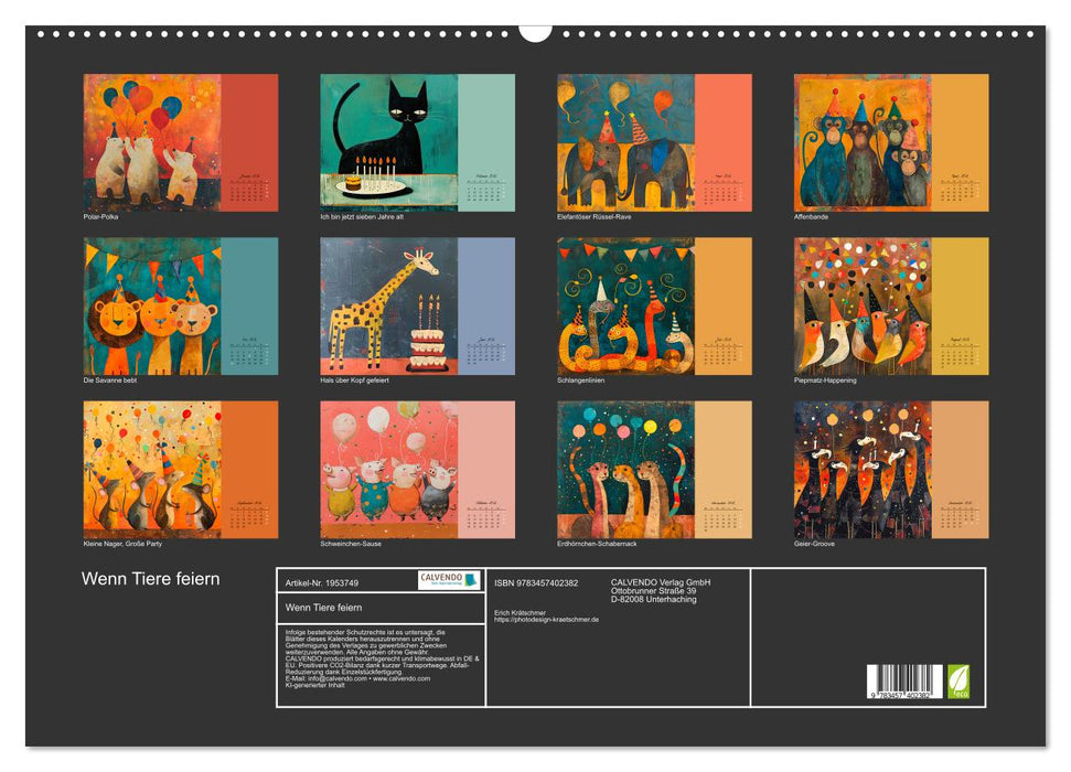 Wenn Tiere feiern (CALVENDO Wandkalender 2026)