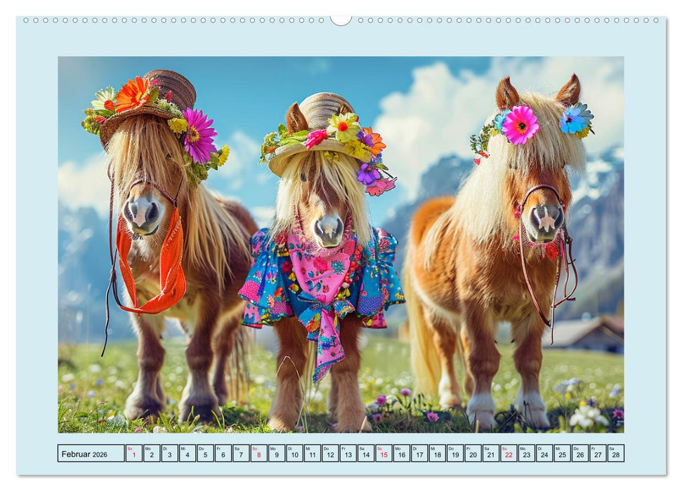 Pony-Parade. Stylisches Abenteuer auf kleinen Hufen (CALVENDO Wandkalender 2026)