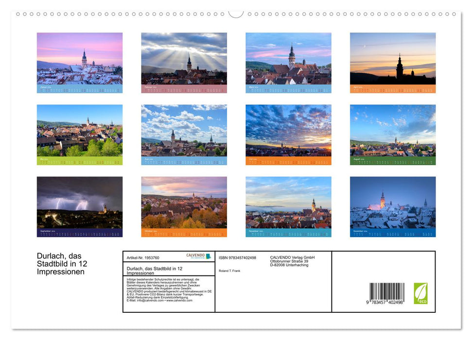 Durlach, das Stadtbild in 12 Impressionen (CALVENDO Premium Wandkalender 2026)
