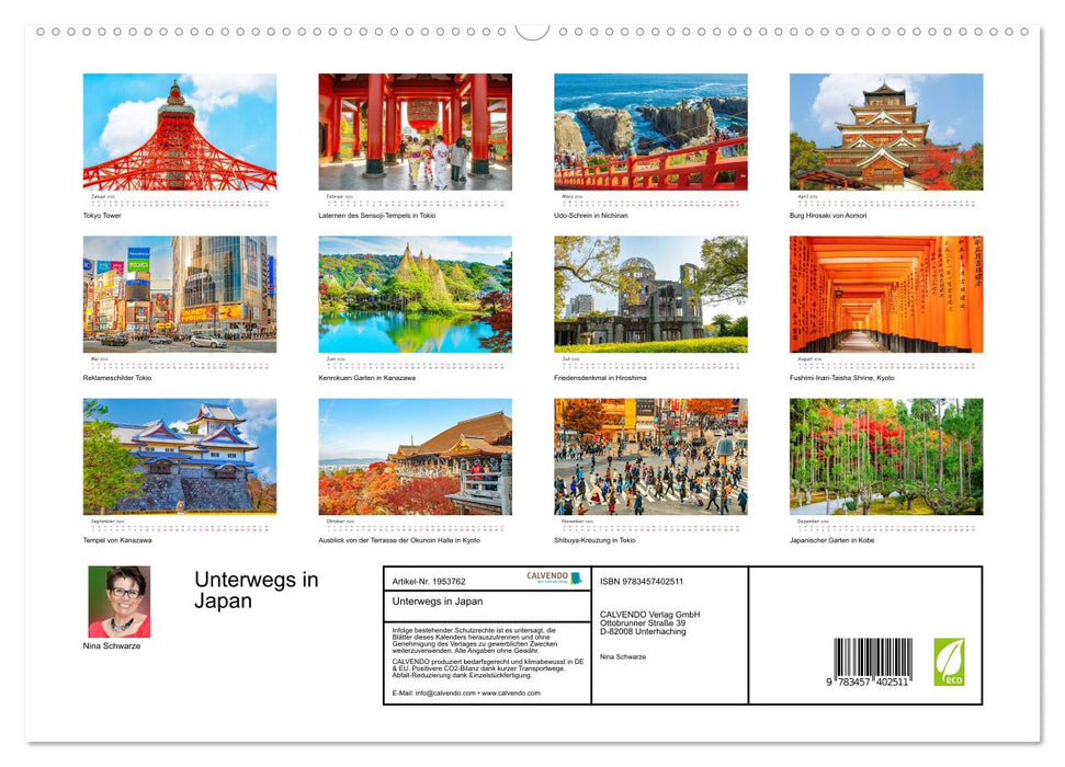 Unterwegs in Japan (CALVENDO Premium Wandkalender 2026)