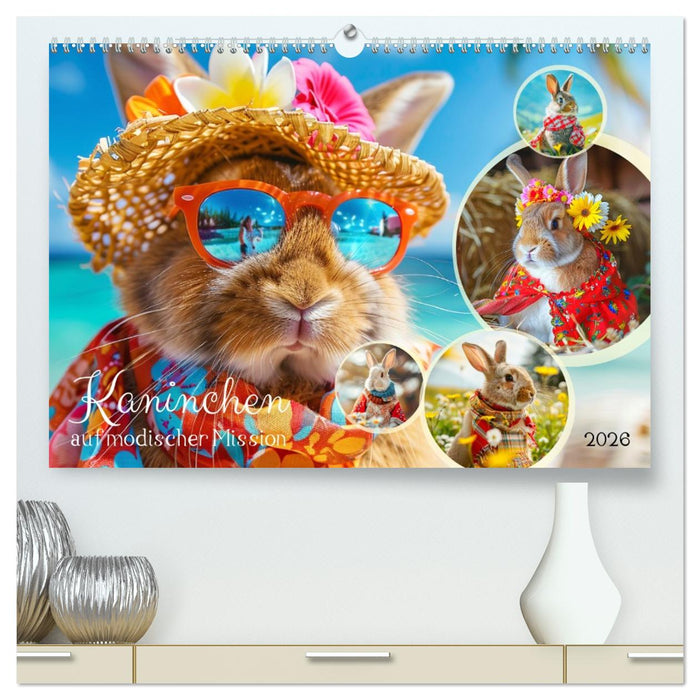 Kaninchen auf modischer Mission (CALVENDO Premium Wandkalender 2026)