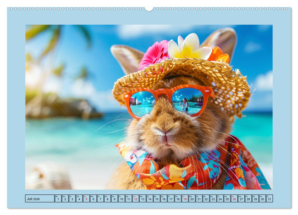 Kaninchen auf modischer Mission (CALVENDO Premium Wandkalender 2026)
