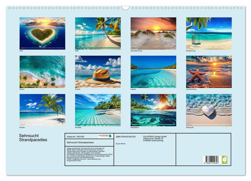 Sehnsucht Strandparadies (CALVENDO Wandkalender 2026)