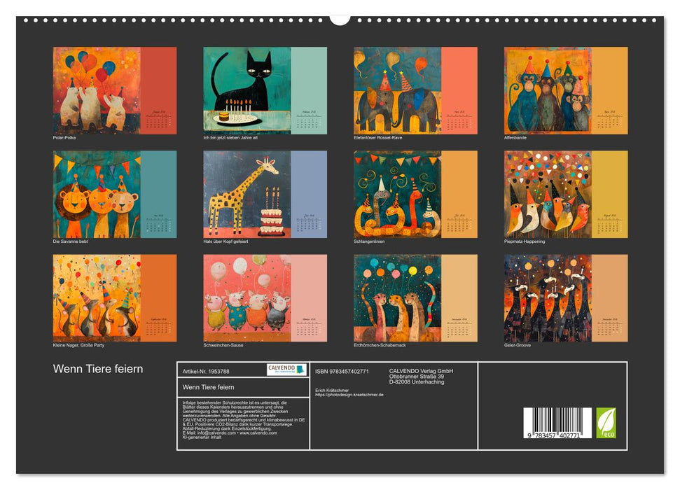 Wenn Tiere feiern (CALVENDO Premium Wandkalender 2026)